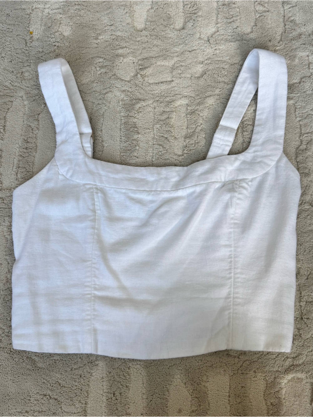 Abercrombie & Fitch White Linen Crop Top